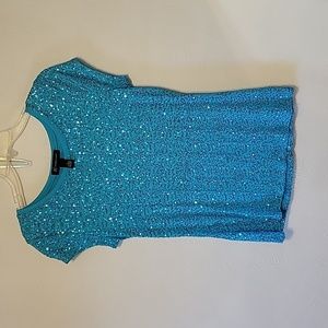 Blue sequin top